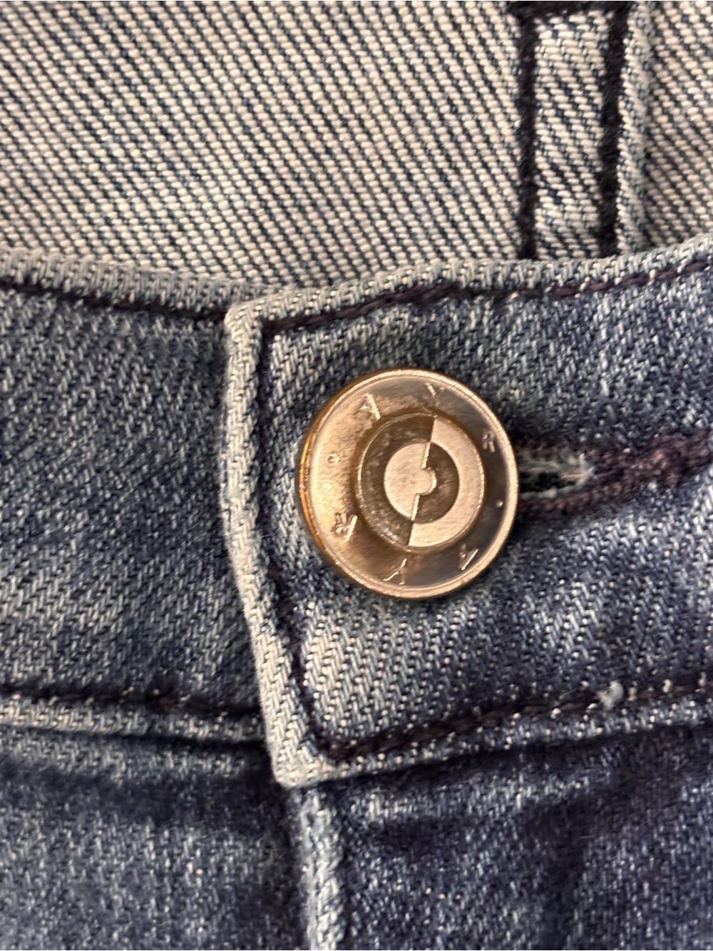 🔵⚪️AYR Indigo Straight-Leg Jeans with Raw Hem - Picture 5 of 15